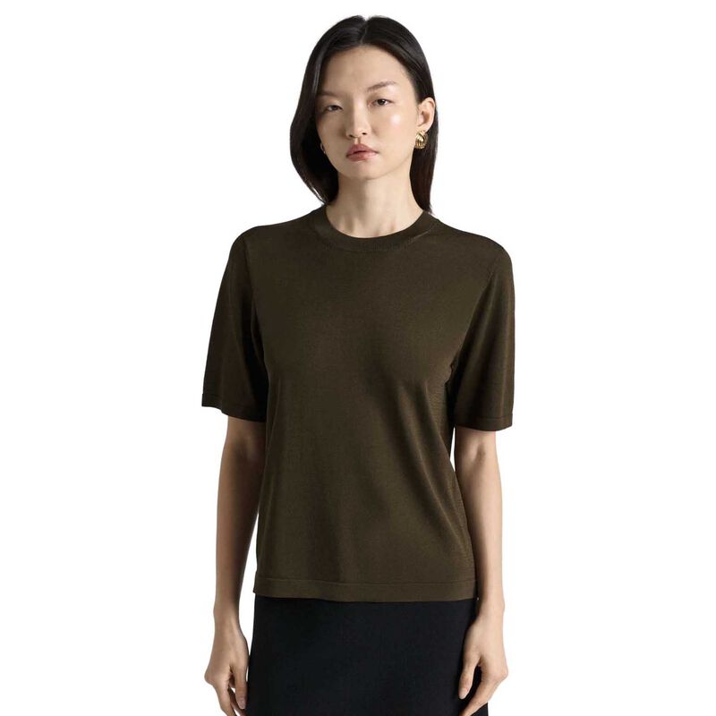 Cue Khaki Knitted Tee image number 0